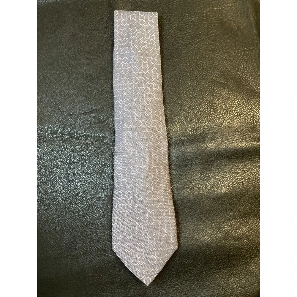 Michael Kors Men's Classic Silk Blend Tie Blue/Pink Geometric 56